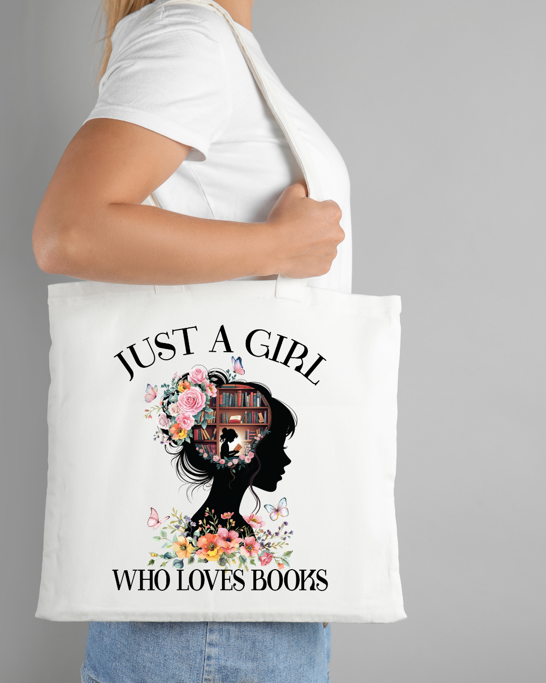 Just a Girl Who Loves Books Tote Bag